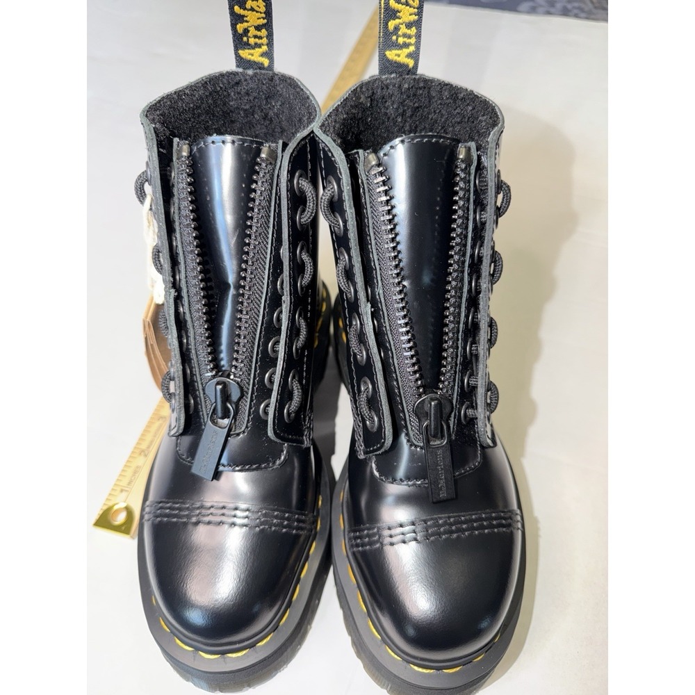 Dr Martens Vegan Sinclair 5 Eye Zipped Tongue Platform In Black Size - Picture 9 of 11